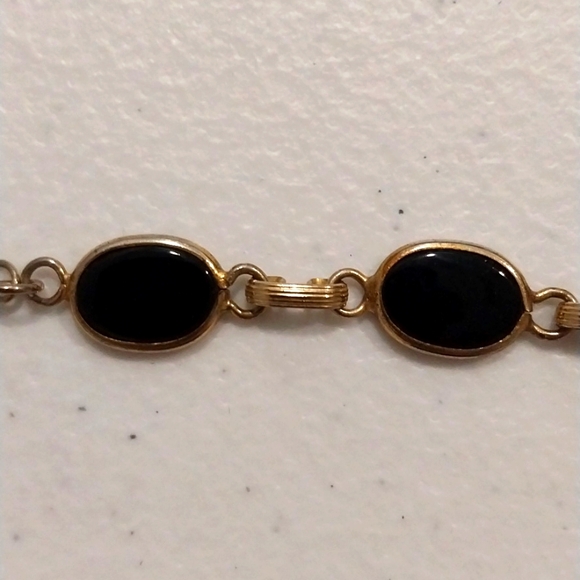 14k and onyx vintage bracelet - Picture 2 of 4